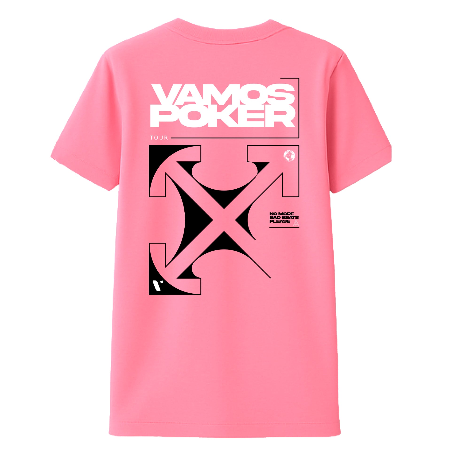 Camiseta Oversize Rosa "No More Bad Beats Please"